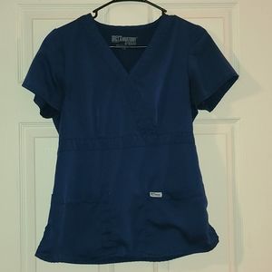Grey's Anatomy Navy Blue Scrub Top Medium